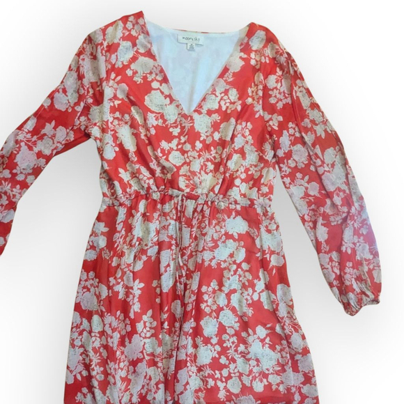 Moon and Sky Floral Maxi Dress Red White Boho Medium - Picture 4 of 12